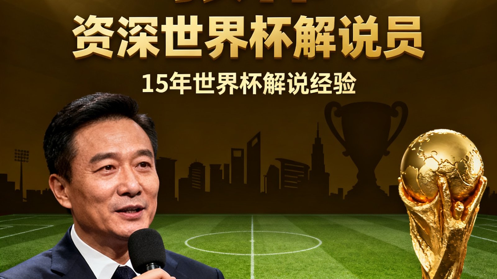 张伟，资深解说员，拥有15年世界杯解说经验